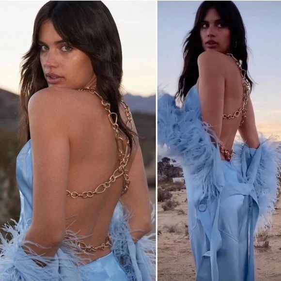 (SOLD) Cult Gaia Joey Chain Top Icy Blue - Picture 3 of 13